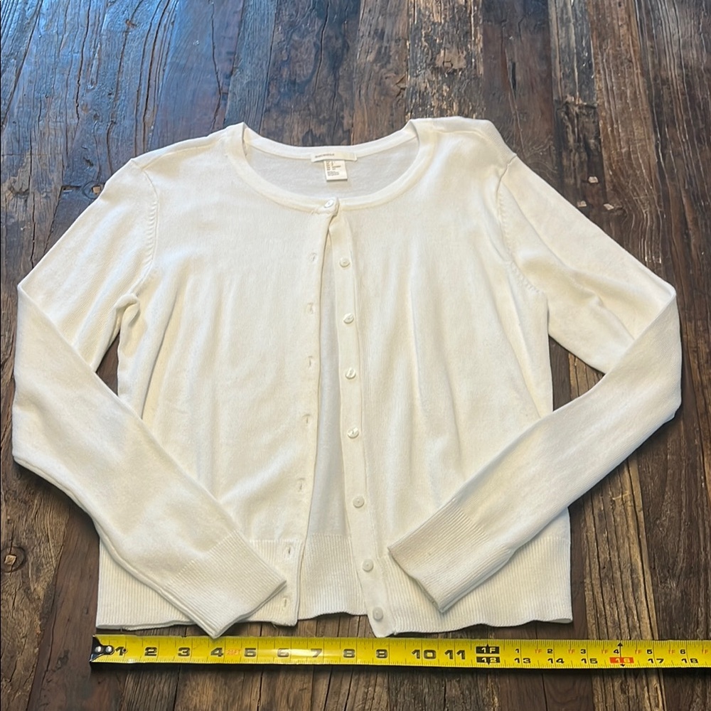 Ivory Button-Up Cardigan (S) NWOT